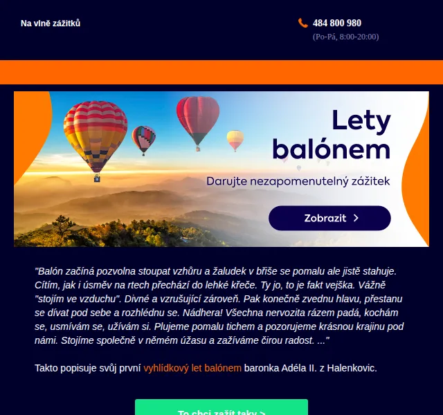 Adrop: Vyhlídkový let balónem od 4 190 Kč – červen 2026 | Nuslet.cz