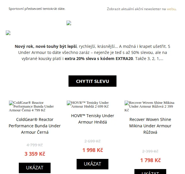 UrbanStore: Extra 20% sleva na Under Armour – červen 2026 | Nuslet.cz
