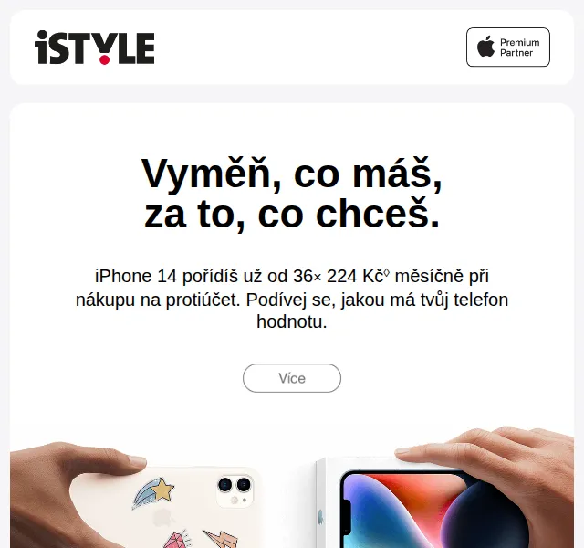 iSTYLE: Bonus 2 500 Kč při výkupu na iPhone 14 – červen 2026 | Nuslet.cz