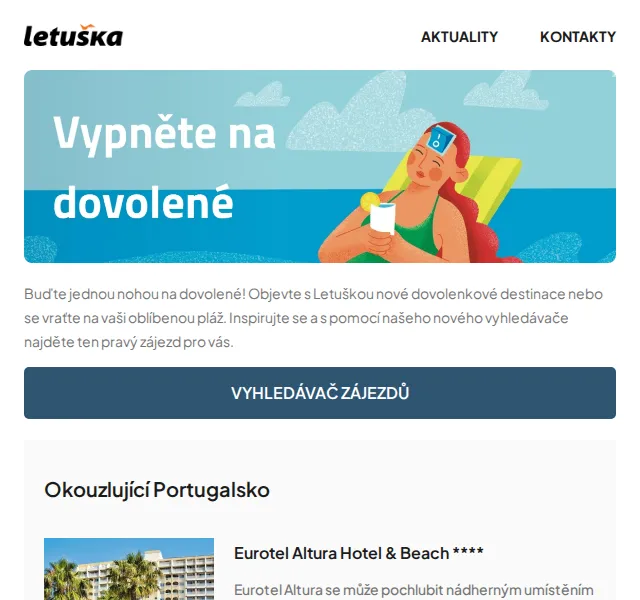 Letuška.cz: Zájezdy do Portugalska, Turecka a Itálie – červenec 2026 | Nuslet.cz