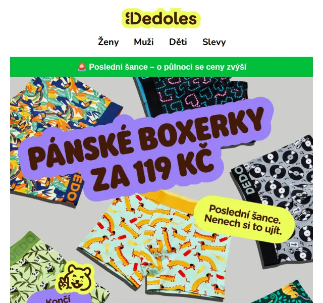 Dedoles: Pánské boxerky za 119 Kč – červenec 2026 | Nuslet.cz
