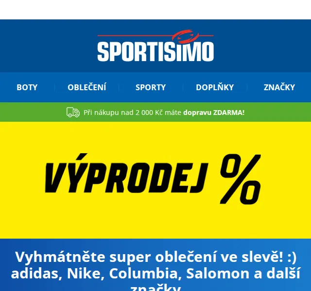 Sportisimo: Výprodej oblečení adidas, Nike – červen 2026 | Nuslet.cz