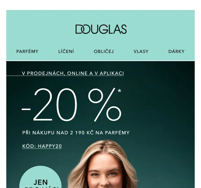 Douglas CZ: -20 % na parfémy + Jardin Bohème -30 % | srpen 2026