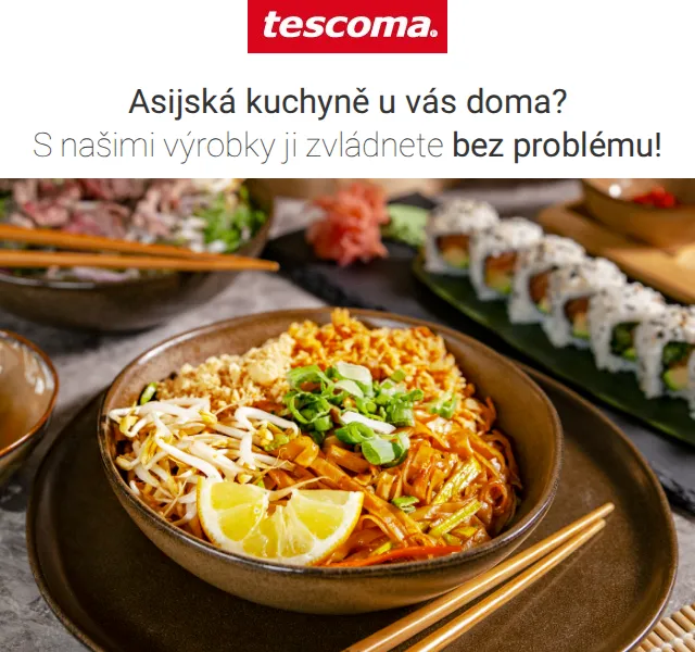 Tescoma: Asijská kuchyně – wok President, napařovací košík – červen 2026 | Nuslet.cz