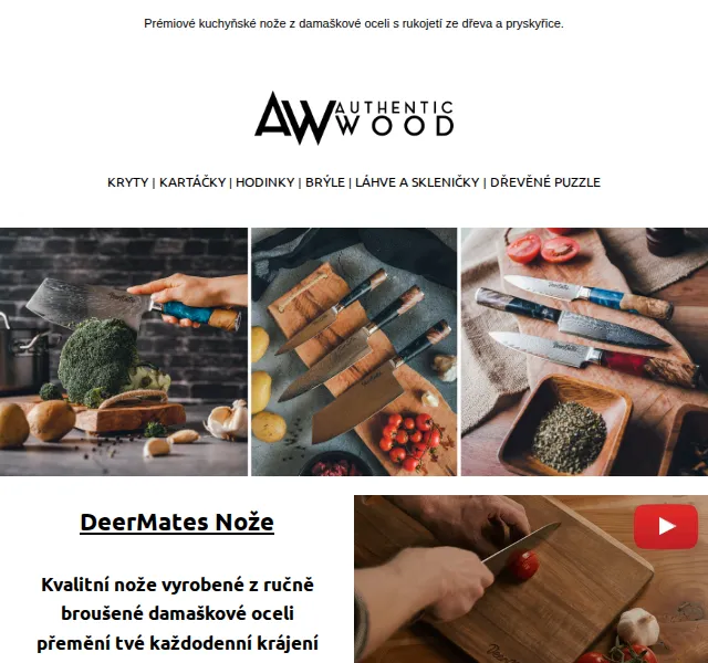 AuthenticWood: DeerMates nože z damaškové oceli – červen 2026 | Nuslet.cz