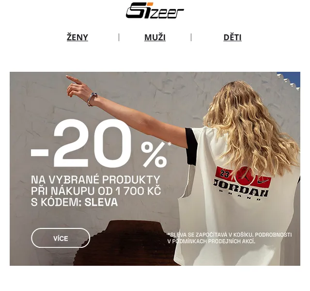 Sizeer: Adidas, Nike, Vans -20 % – červen 2026