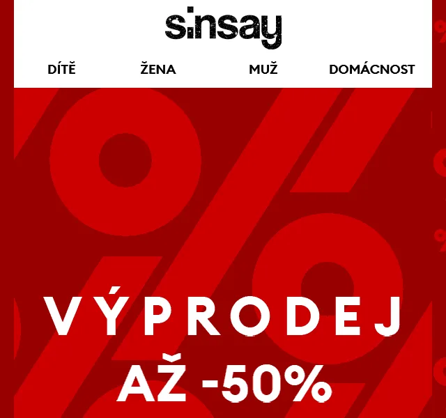 Sinsay: Výprodej až -50 % – červen 2026 | Nuslet.cz