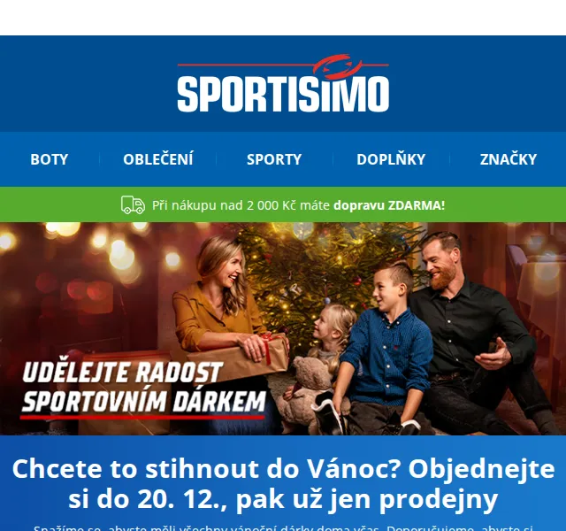 Sportisimo: Vánoční dárky do 20. 12. – červen 2026 | Nuslet.cz