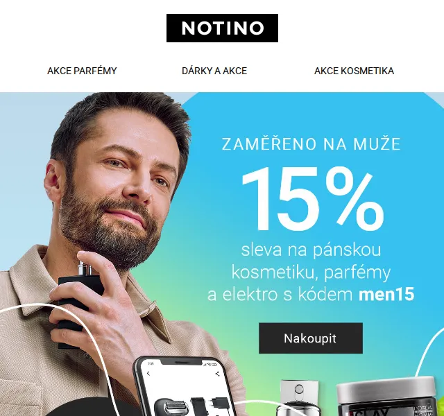 Notino: 15% sleva na pánskou kosmetiku – červen 2026 | Nuslet.cz