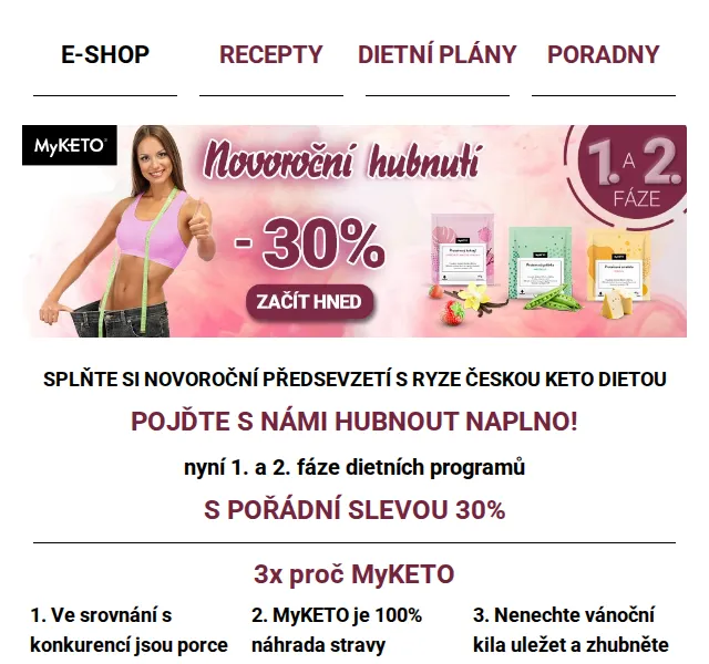 MyKETO: Sleva 30 % na 1. a 2. fázi hubnutí – červenec 2026 | Nuslet.cz