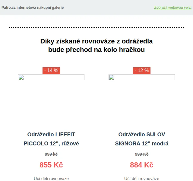 Patro.cz: Dětská kola a odrážedla se slevou až 14 % – červen 2026 | Nuslet.cz