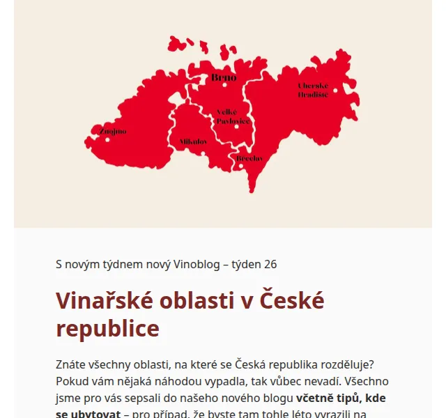 Jitka za Víno od Bodláků: Vinařské oblasti ČR s tipy na ubytování – červen 2026 | Nuslet.cz