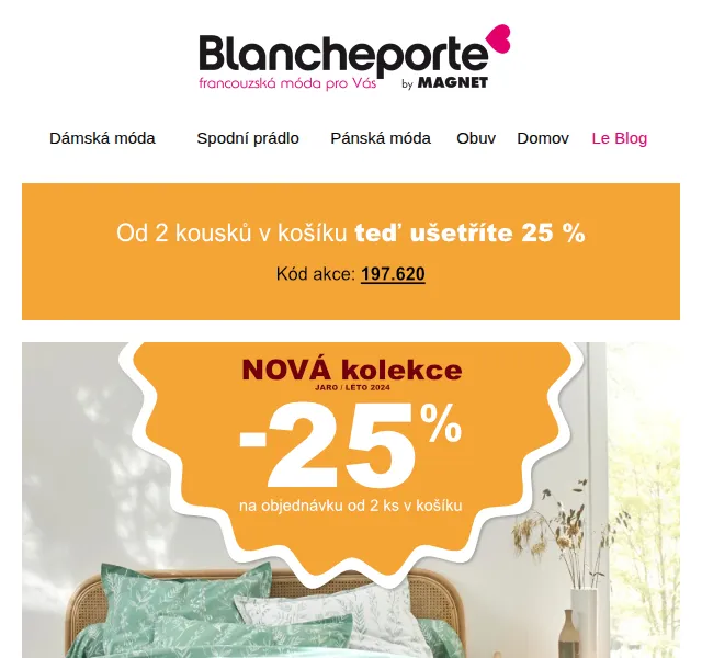 Blancheporte: -25 % na bytový textil – červen 2026 | Nuslet.cz