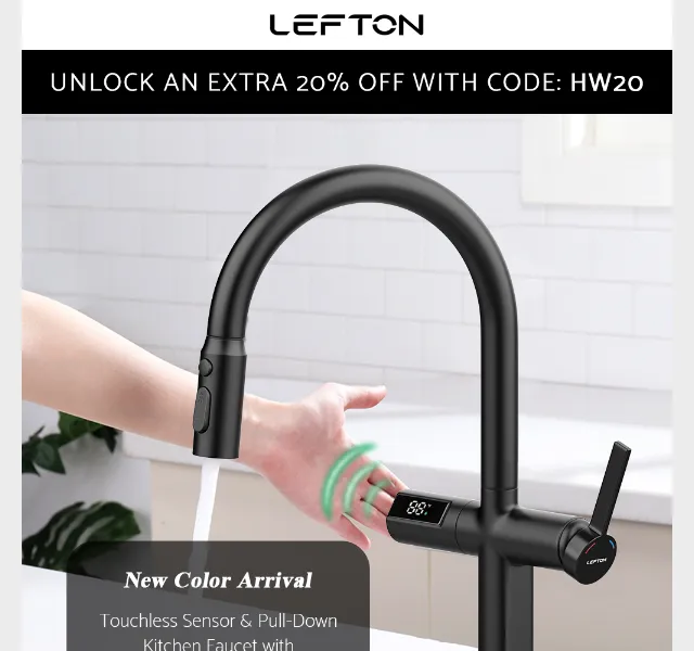 Lefton Sanitary: Matte Black kuchyňské baterie – červenec 2026 | Nuslet.cz