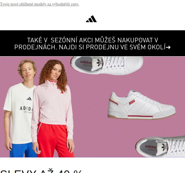 Adidas: zimní výprodej až 40 % – duben 2026 | Nuslet