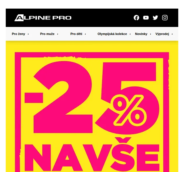 ALPINE PRO: Extra sleva 25 % na nezlevněné produkty – červen 2026 | Nuslet.cz