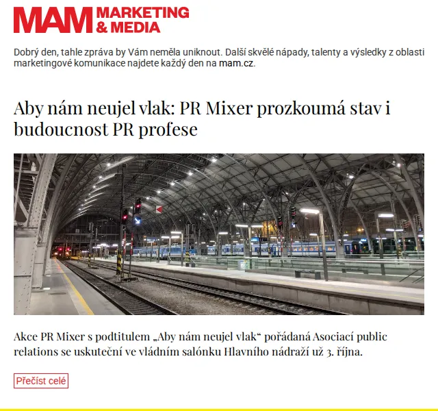 Marketing & Media: PR Mixer „Aby nám neujel vlak“ – říjen 2026 | Nuslet.cz