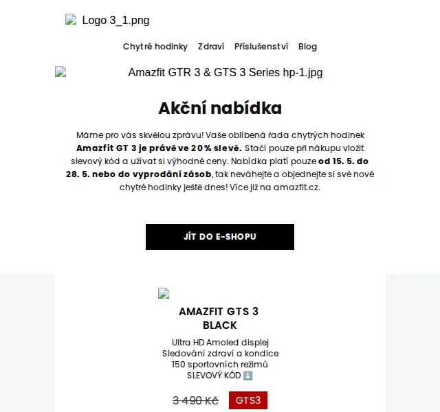 Amazfit: Sleva 20 % na řadu GT 3 – červen 2026 | Nuslet.cz