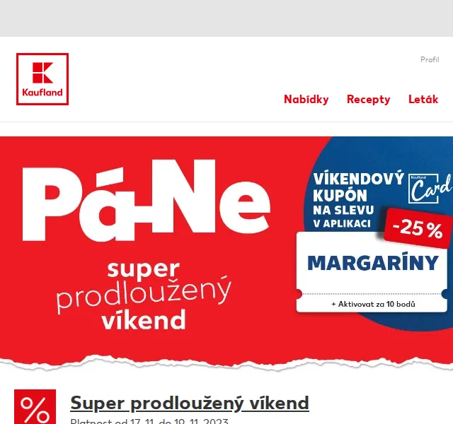 Kaufland: Super prodloužený víkend – listopad 2023 | Nuslet.cz