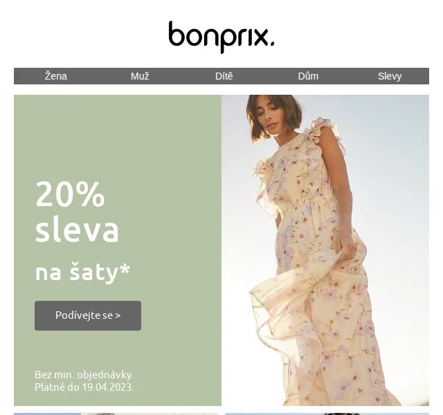 bonprix: 20% sleva na šaty a outfity – červen 2026 | Nuslet.cz