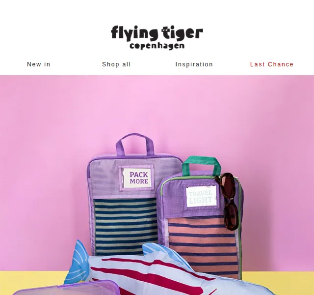 Flying Tiger Copenhagen: Cestovní organizéry a kufry – červenec 2026 | Nuslet.cz