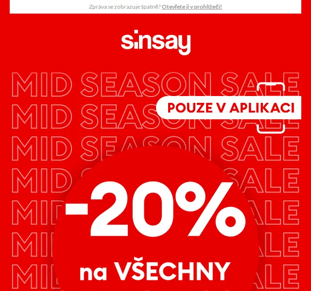 Sinsay: NAVÍC -20 % na zlevněné produkty – červen 2026 | Nuslet.cz