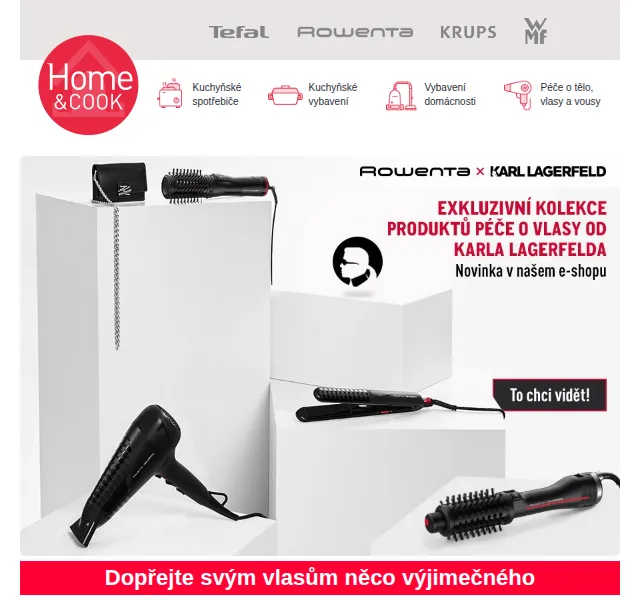 Home & Cook: Rowenta Karl Lagerfeld sleva 22 % – červen 2026 | Nuslet.cz