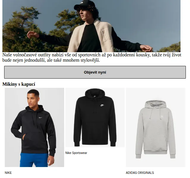 ABOUT YOU: Volnočasové kousky Nike, Adidas – červen 2026 | Nuslet.cz