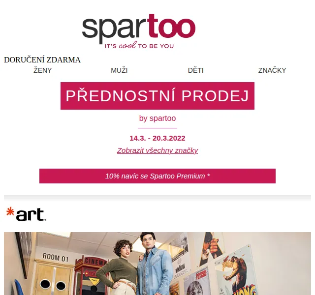 Spartoo: Až -50% na Art, Côté Table, GBB, Vero Moda, Casual Attitude – červen 2026 | Nuslet.cz