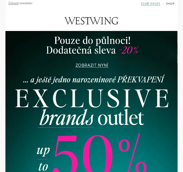 Westwing: dodatečných -20 % na vše – červen 2026 | Nuslet.cz