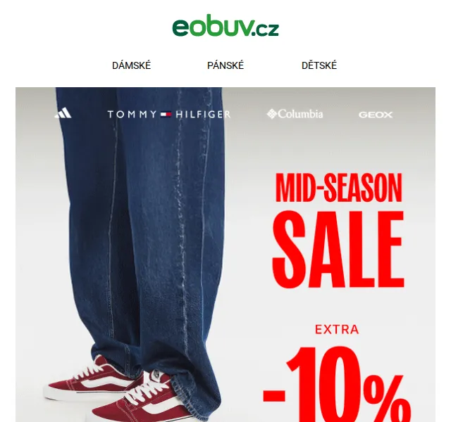 eobuv.cz: Extra sleva -10% na Mid-Season Sale – červenec 2026 | Nuslet.cz