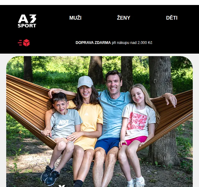 A3SPORT.CZ: Nike, adidas, Champion – léto 2026 | Nuslet.cz