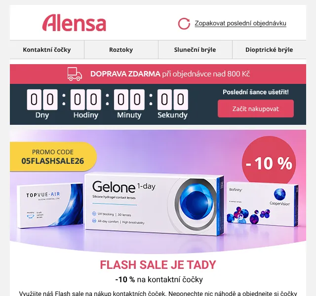 Alensa: -10 % na kontaktní čočky – květen 2026 | Nuslet.cz