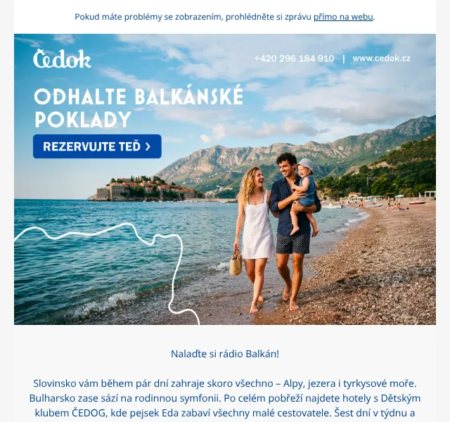 Čedok: Balkán od 1 490 Kč – Léto 2026 | Nuslet.cz