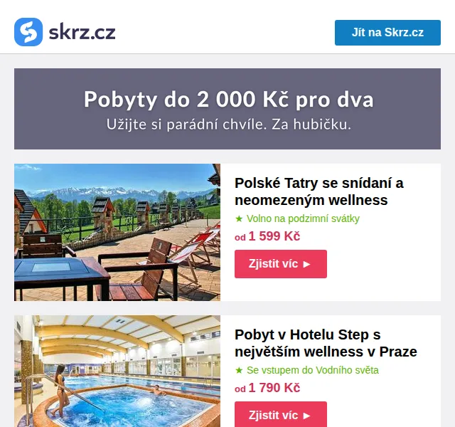 Vánoce na Skrz: Pobyty od 1 190 Kč – wellness a hotely – červen 2026 | Nuslet.cz