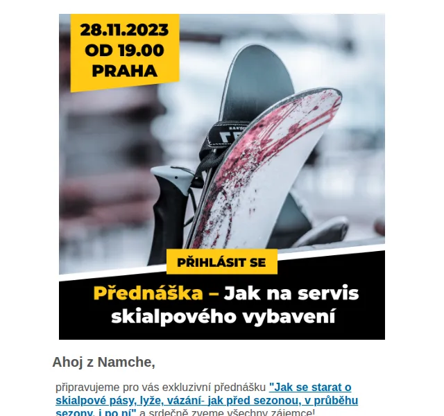 Namcheshop: Přednáška o servisu skialpů – listopad 2023 | Nuslet.cz