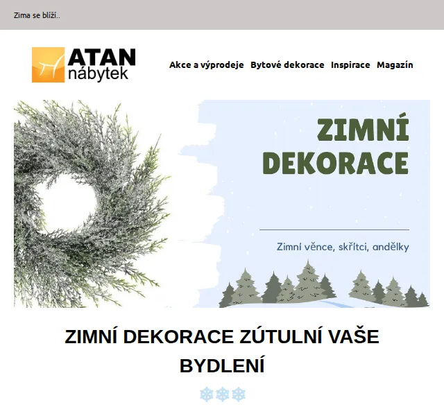 ATAN nábytek: Zimní dekorace od 128 Kč – červen 2026 | Nuslet.cz