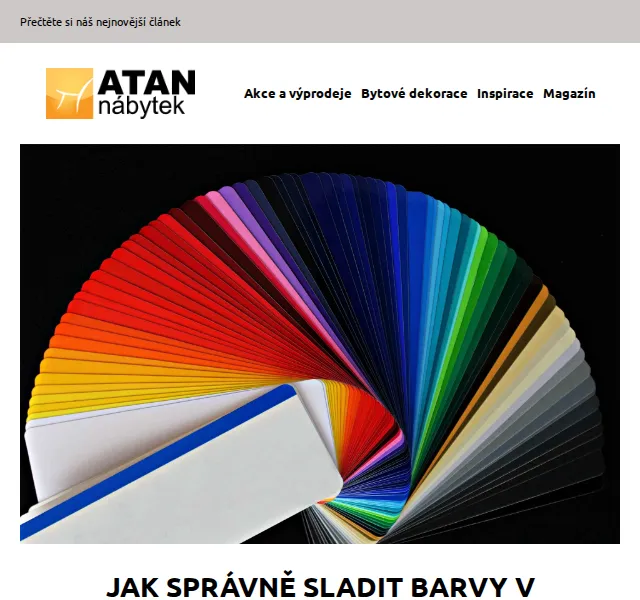 ATAN nábytek: Sladění barev v interiéru – tipy zdarma | Nuslet.cz