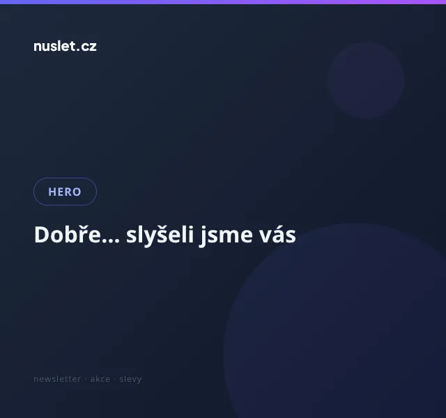 HERO: Doprava zdarma – červen 2026 | Nuslet.cz