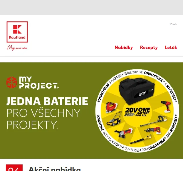 Kaufland: MyProject aku nářadí – od 999,90 Kč – březen 2026 | Nuslet.cz