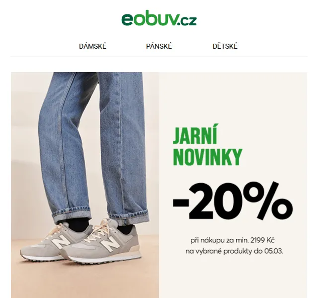 eobuv.cz: Sleva 20 % na Calvin Klein a Geox – červen 2026 | Nuslet.cz