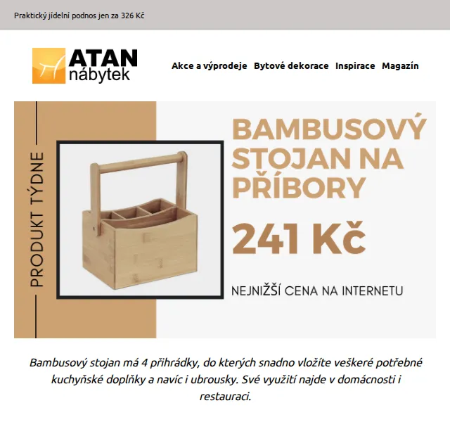 ATAN nábytek: Bambusový stojan na příbory už od 241 Kč – červen 2026 | Nuslet.cz