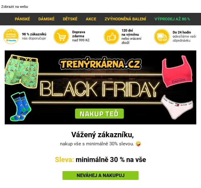 Lukáš z Trenýrkárna.cz: Black Friday se slevou min. 30 % – červen 2026 | Nuslet.cz