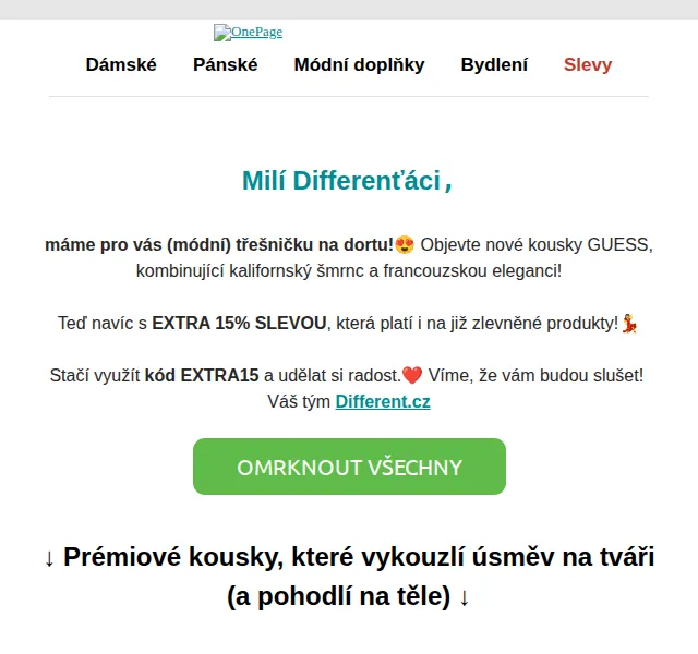 Different: Sleva 15 % na Guess – červen 2026 | Nuslet.cz