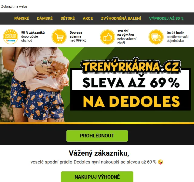 Trenýrkárna.cz: Sleva až 69 % na Dedoles – červenec 2026 | Nuslet.cz