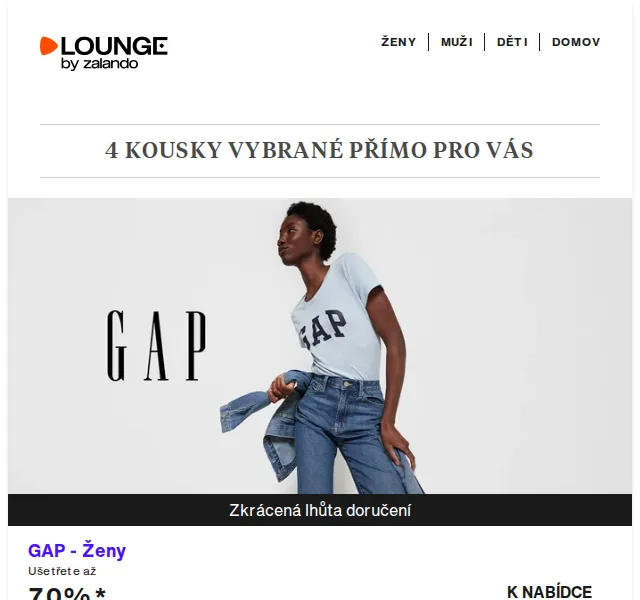 Lounge by Zalando: GAP, TOMS, Quiksilver – sleva až 75 % – červen 2026 | Nuslet.cz