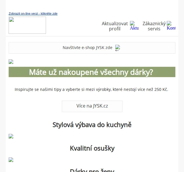 JYSK: Vánoční dárky do 250 Kč – červen 2026 | Nuslet.cz