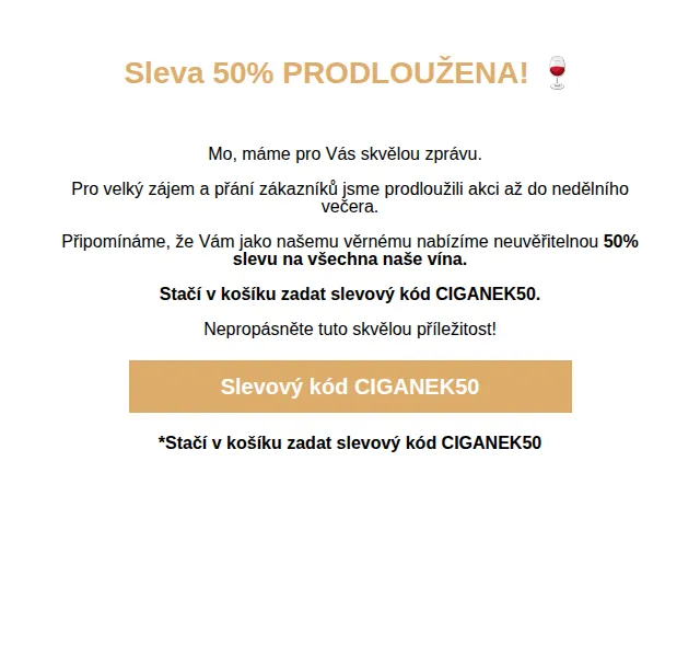 Vinociganek.cz: Sleva 50 % na vína – červenec 2026 | Nuslet.cz
