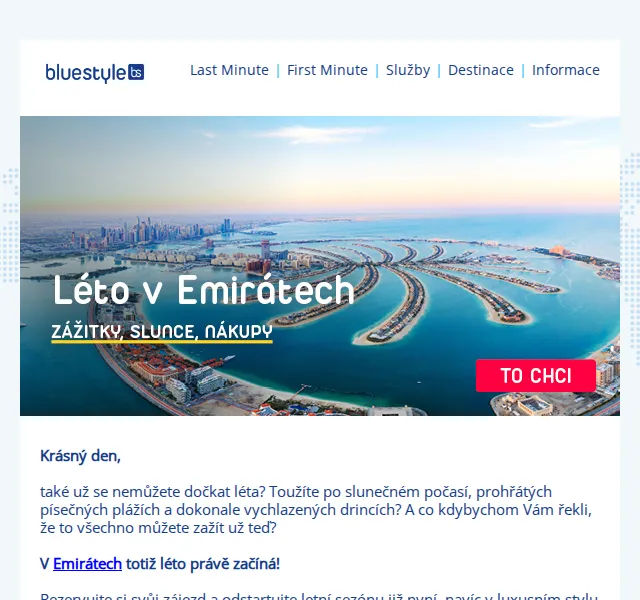 CK Blue Style: Léto v Emirátech od 13 290 Kč – červen 2026 | Nuslet.cz