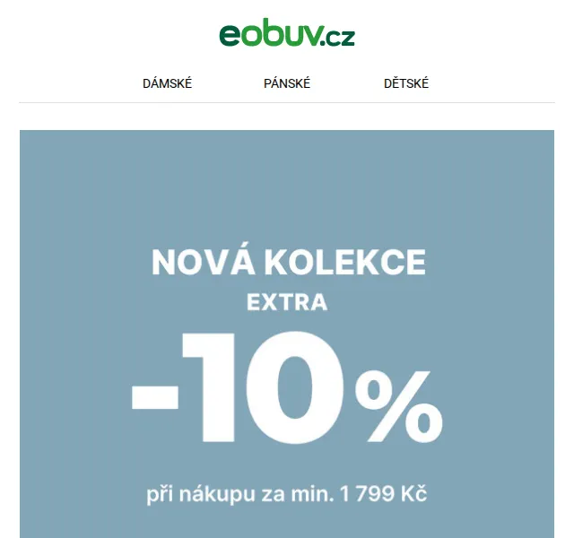 eobuv.cz: Extra 10% na novou kolekci – červenec 2026 | Nuslet.cz